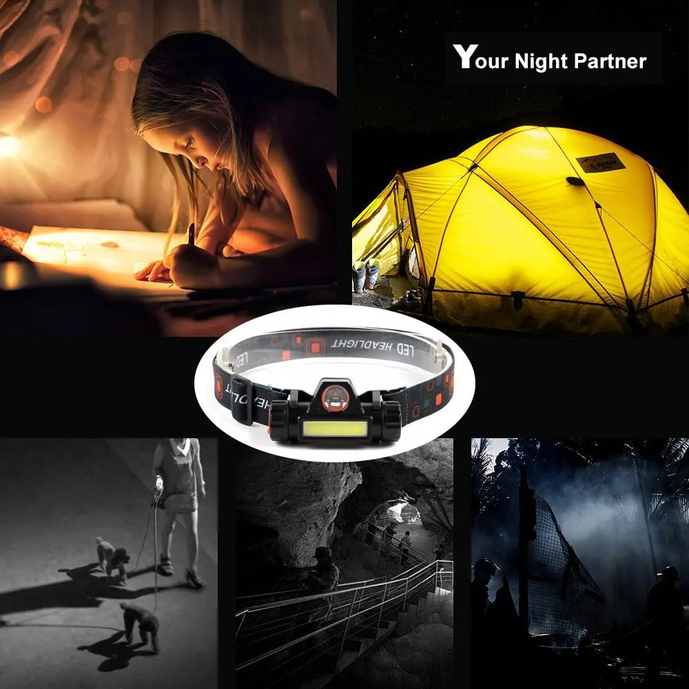 Rechargeable LED Fishing Headlamp – Camping & Work Light