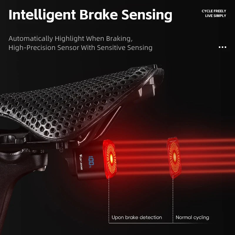Smart Rear Bike Light – Brake Sensing LED Taillight with Auto On/Off