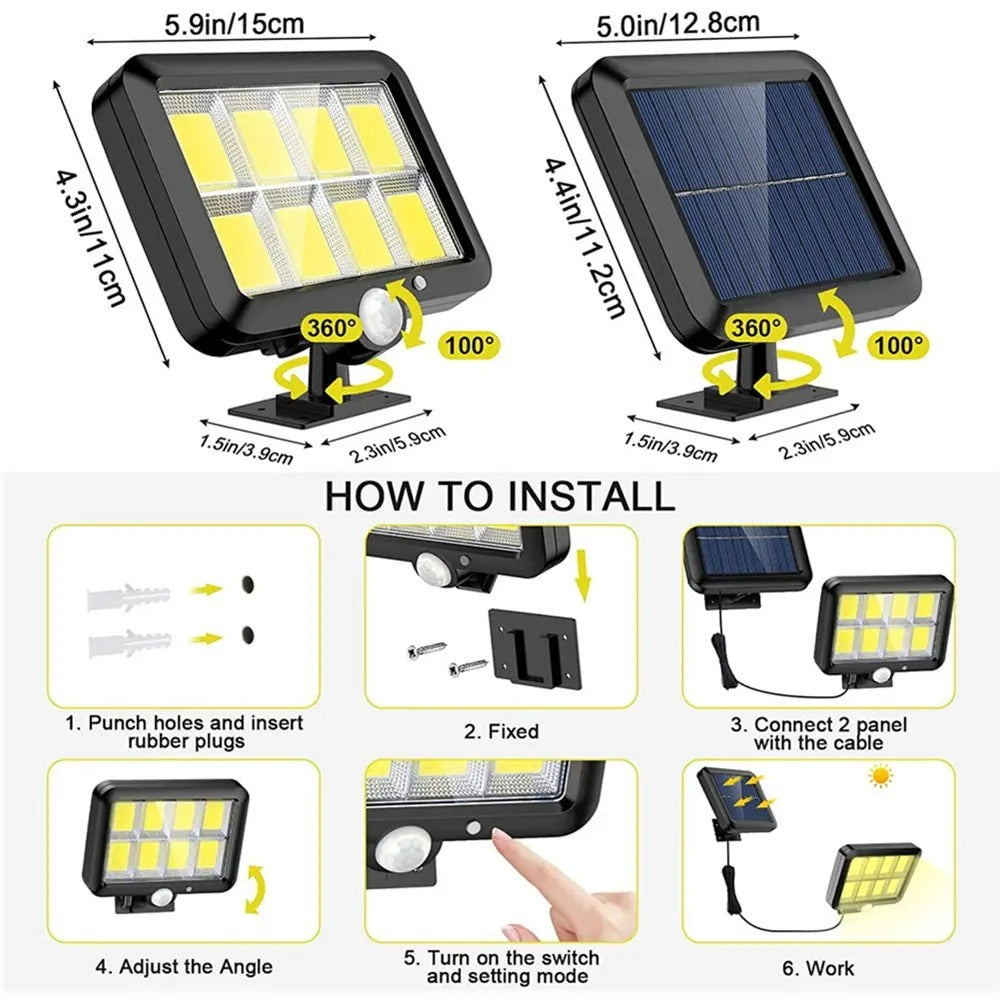 Split Solar Motion Wall Light