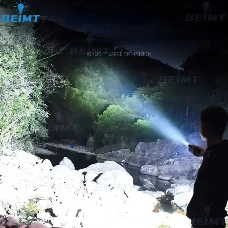 Super Bright Waterproof LED Flashlight – USB Rechargeable Cap Clip Torch