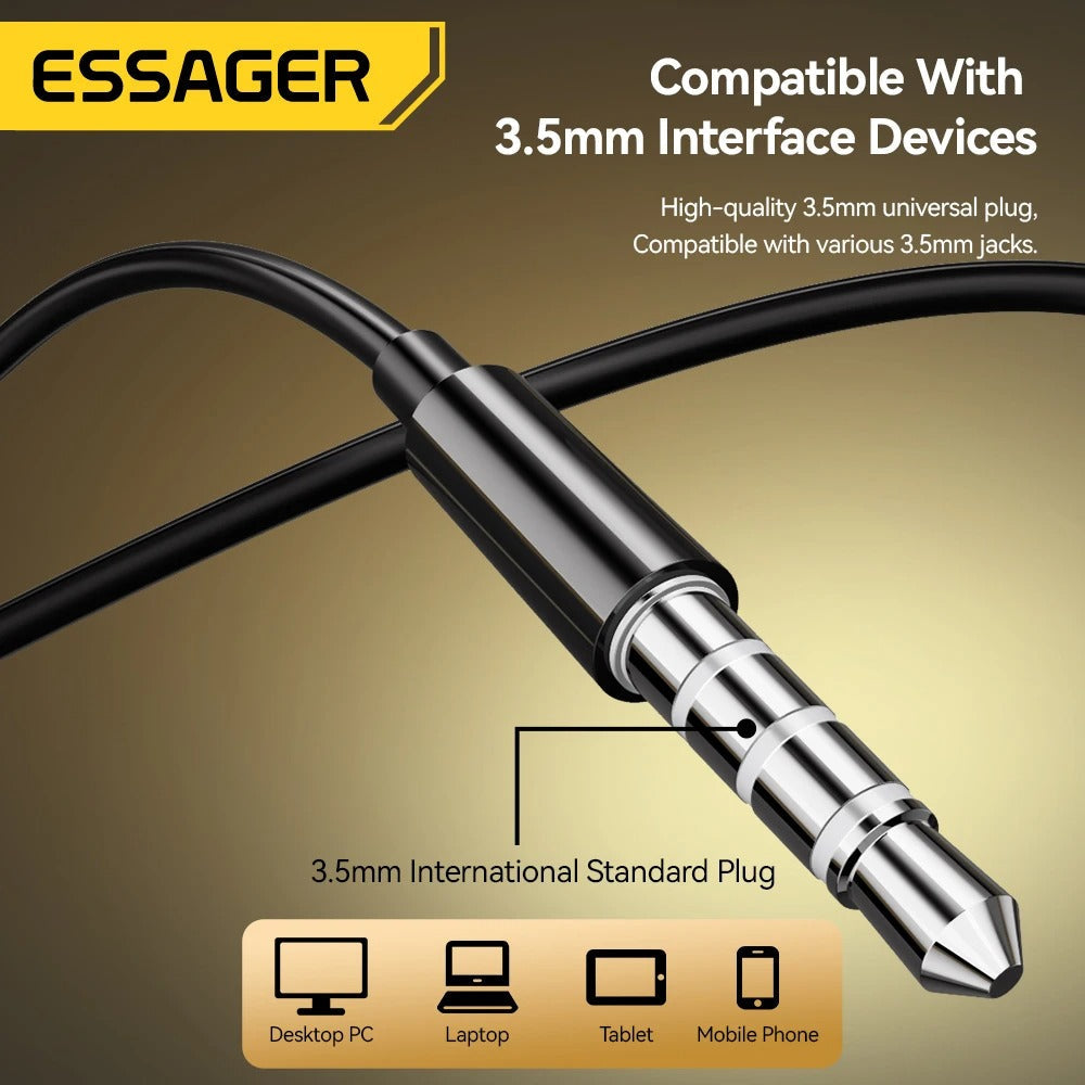 Emf Free 3.5mm Wired In-Ear Earphones with Mic & In-Line Controls