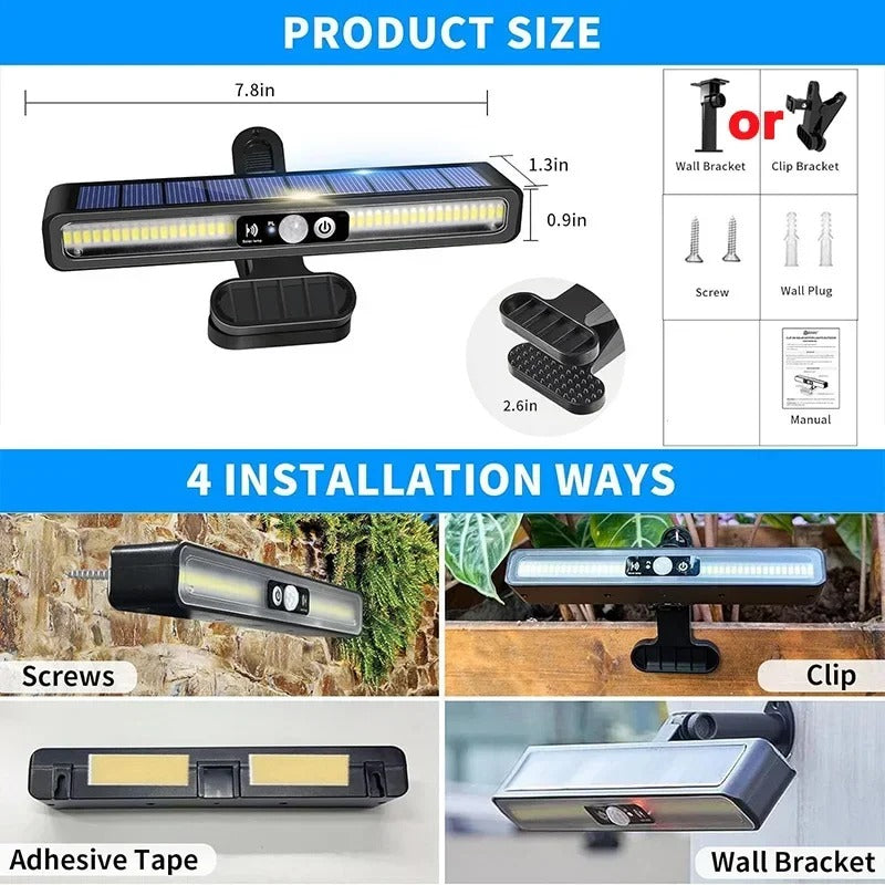 Clip-On Solar Motion Sensor Lights Outdoor Waterproof