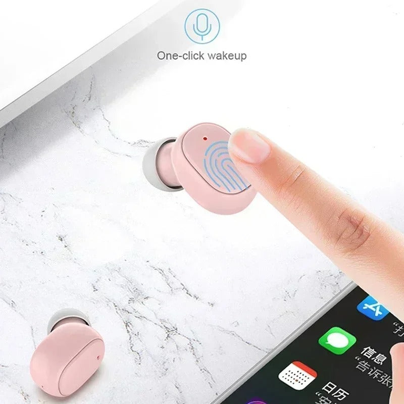 Bluetooth 5.1 Wireless Earphones – Touch Control, Waterproof Sports Headset with Mic