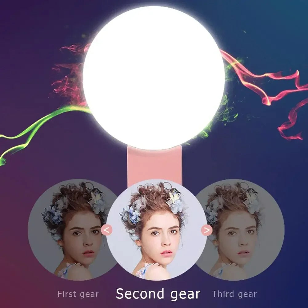 Mini LED Selfie Ring Light – Portable Clip-On