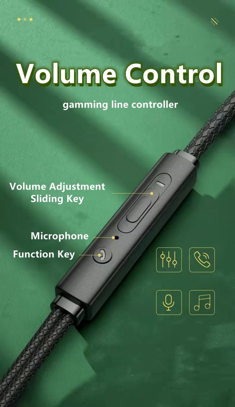 Pro Wired Gaming Earphones – Dual Mic, HiFi Bass, 3.5mm