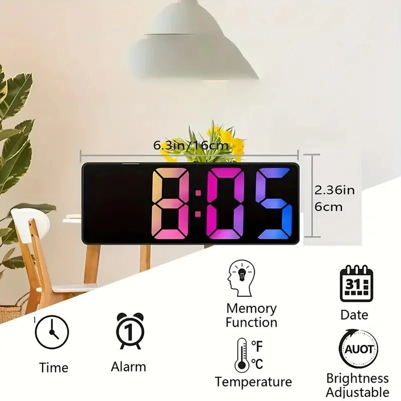 Digital Led Alarm Clock with Temperature Display