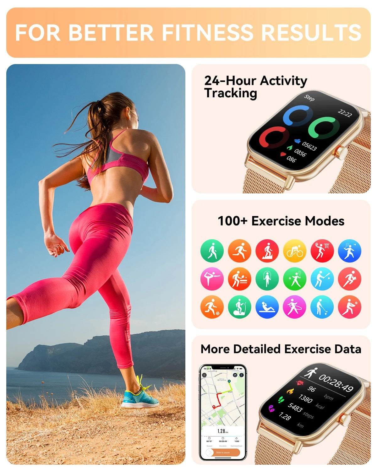 Avelora Women’s Smartwatch 1.85” Fitness Health Tracker