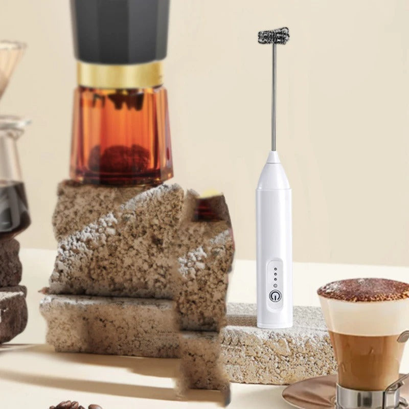 Mini USB Rechargeable Milk Frother with 3 Speeds