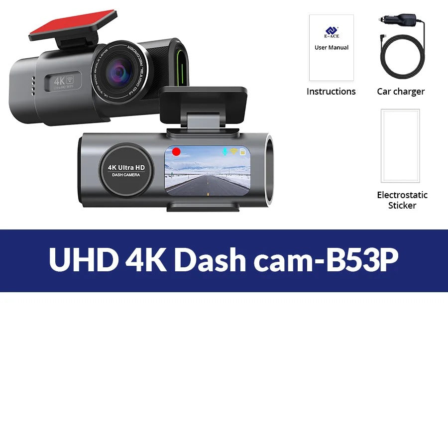 Dash Cam 4K UHD – Dual Lens Car Recorder