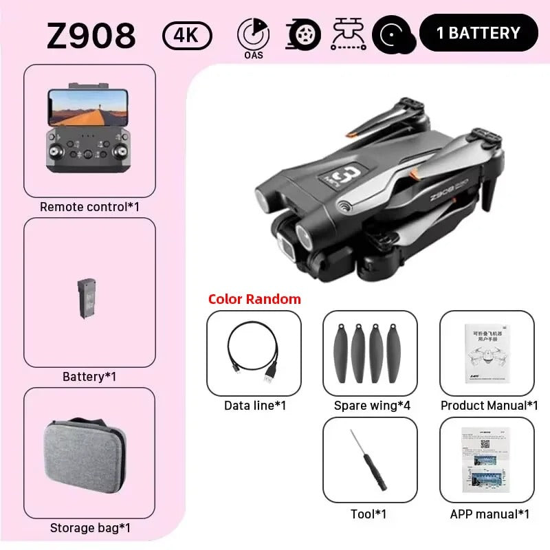 Foldable 4K ESC Camera Drone with Obstacle Avoidance