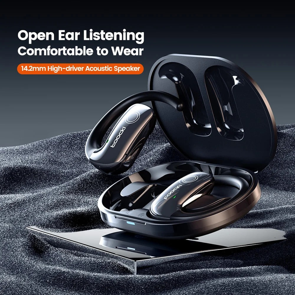 Open-Ear Wireless Earphones – Bluetooth 5.3, Waterproof Sports Headset with Mic