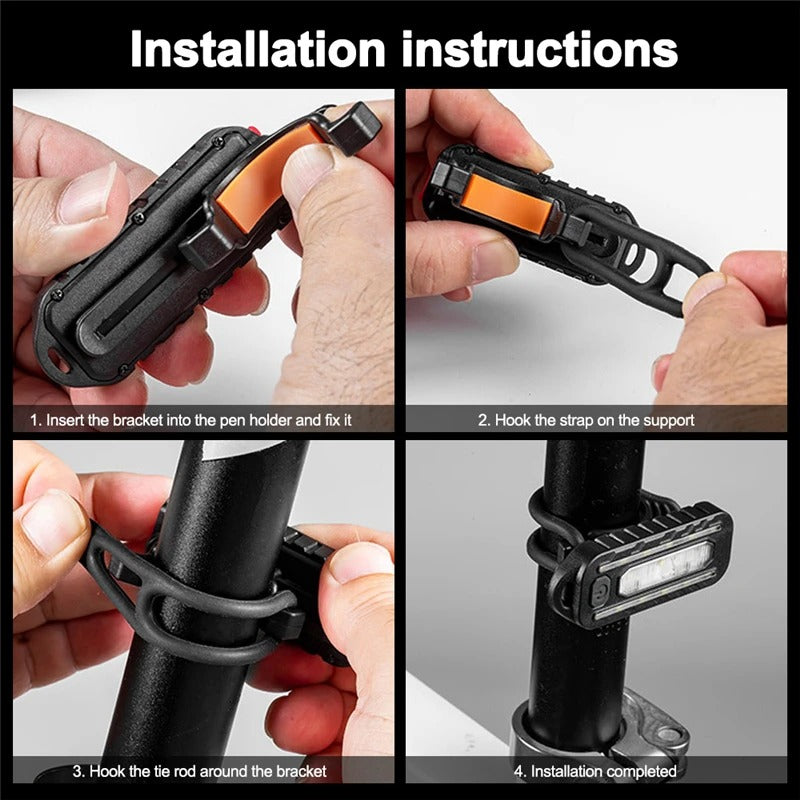 USB-C Rechargeable Bicycle Tail Light – Waterproof LED Safety Lamp