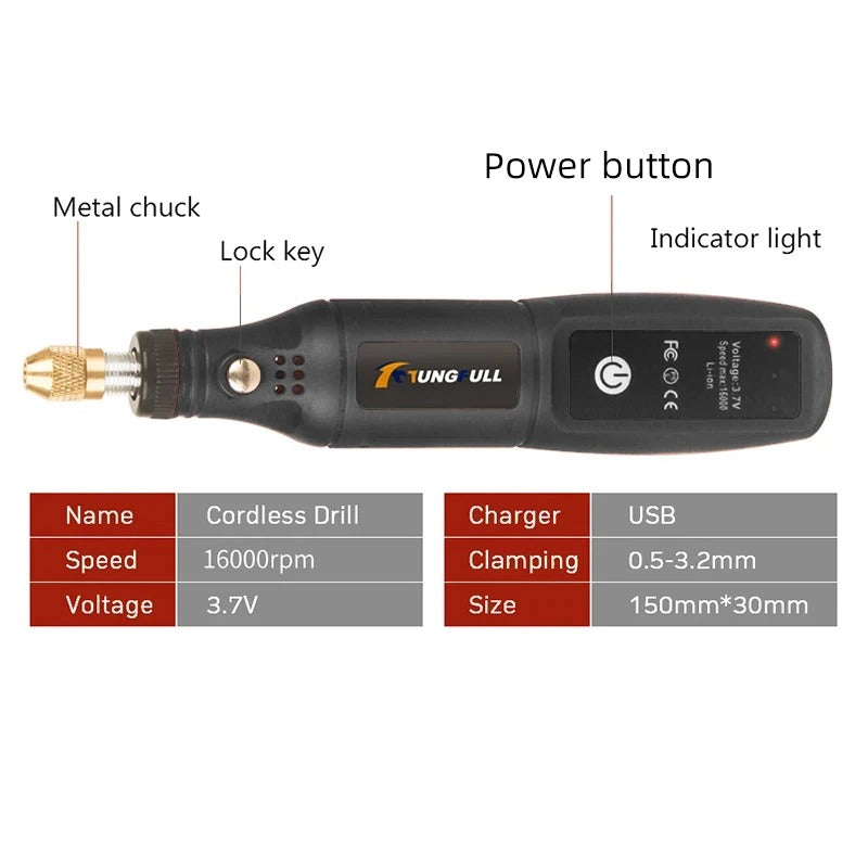 Cordless USB Rotary Engraving Tool Mini Drill