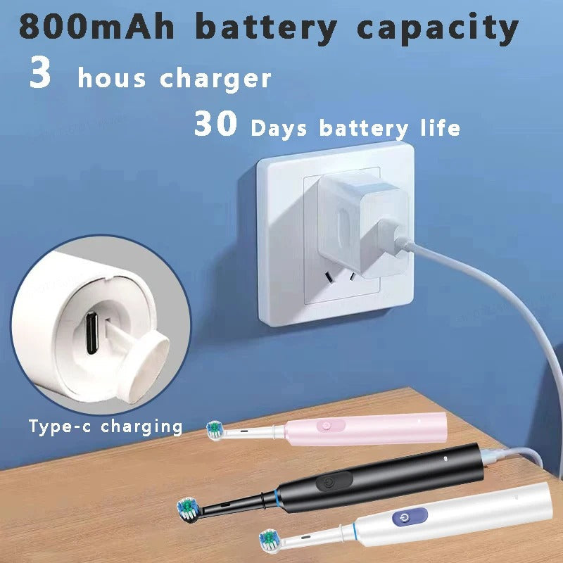 Rechargeable Rotary Electric Toothbrush – Waterproof Plaque Remover