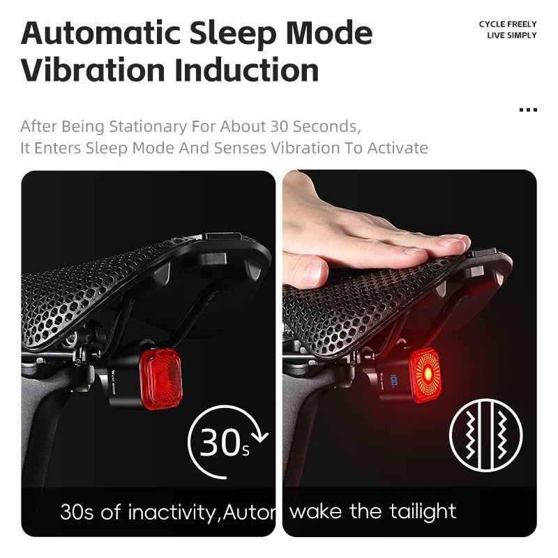 Smart Rear Bike Light – Brake Sensing LED Taillight with Auto On/Off