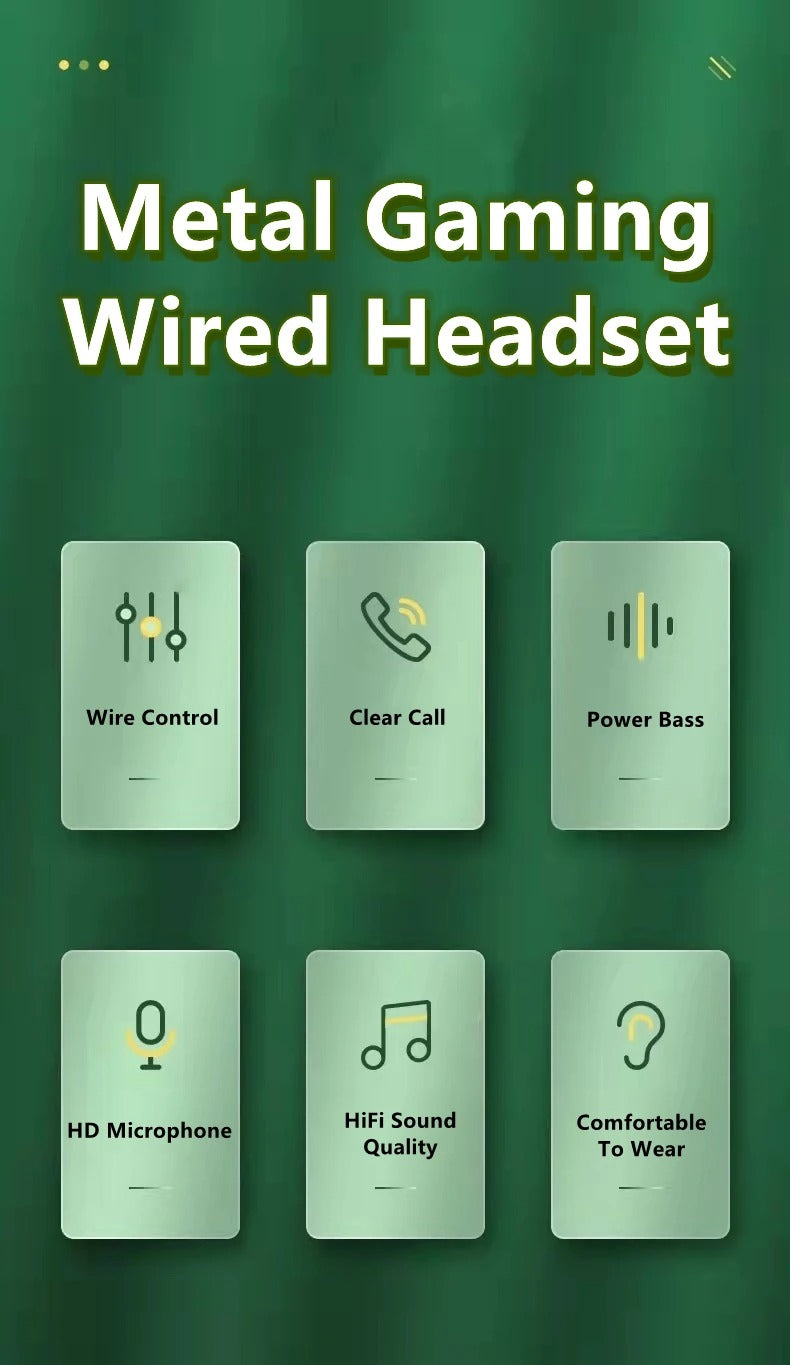 Pro Wired Gaming Earphones – Dual Mic, HiFi Bass, 3.5mm