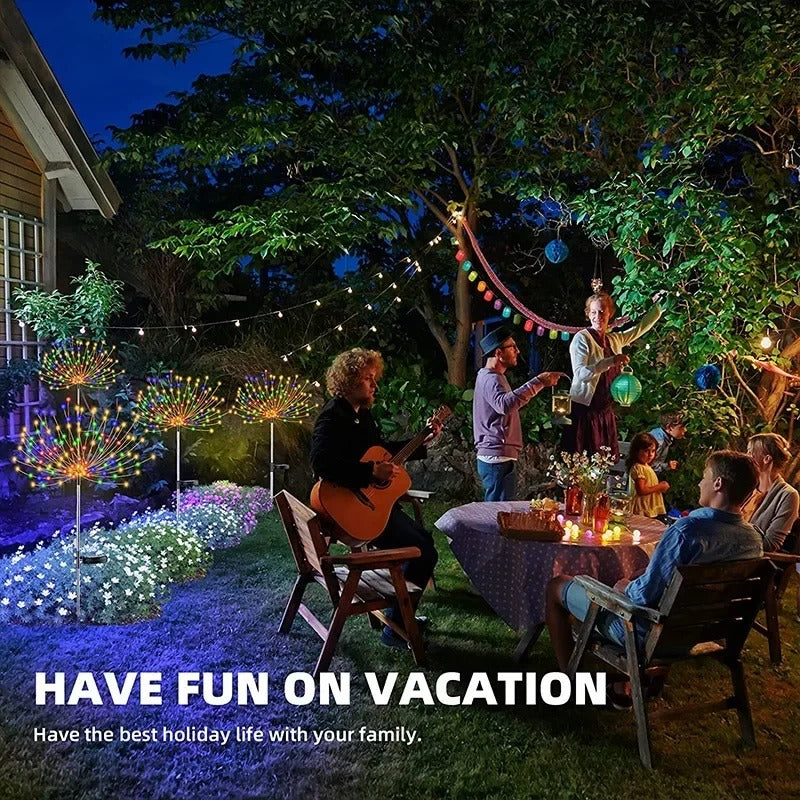 Solar LED Firework Fairy Lights Outdoor Decorative Pack