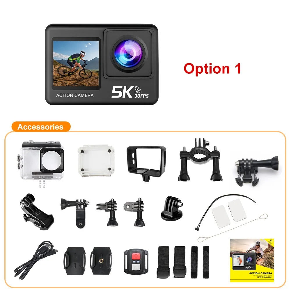 5K Waterproof Action Camera with 4K60FPS, Touchscreen & Wi-Fi