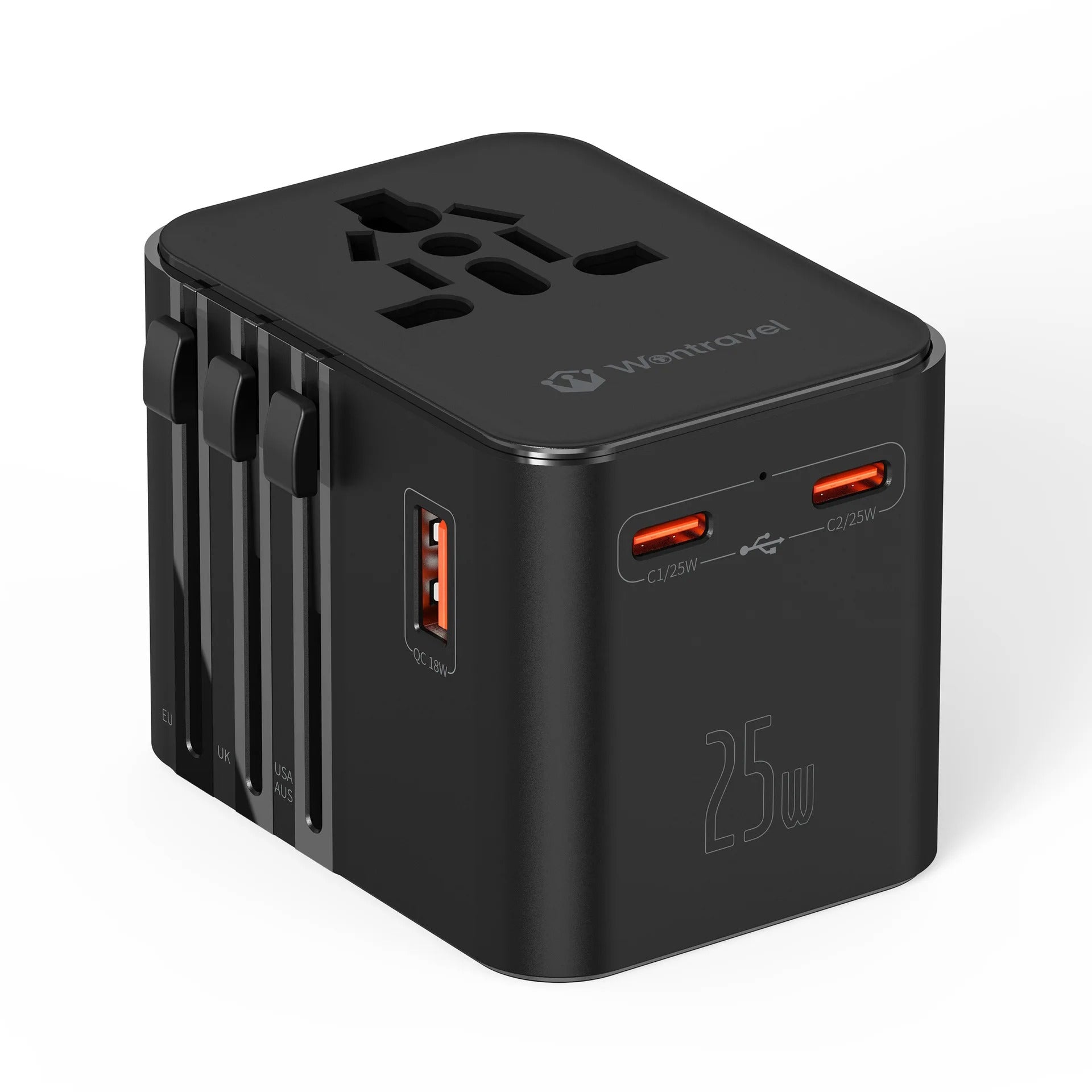 Universal Travel Adapter Fast Charger with Global Plug