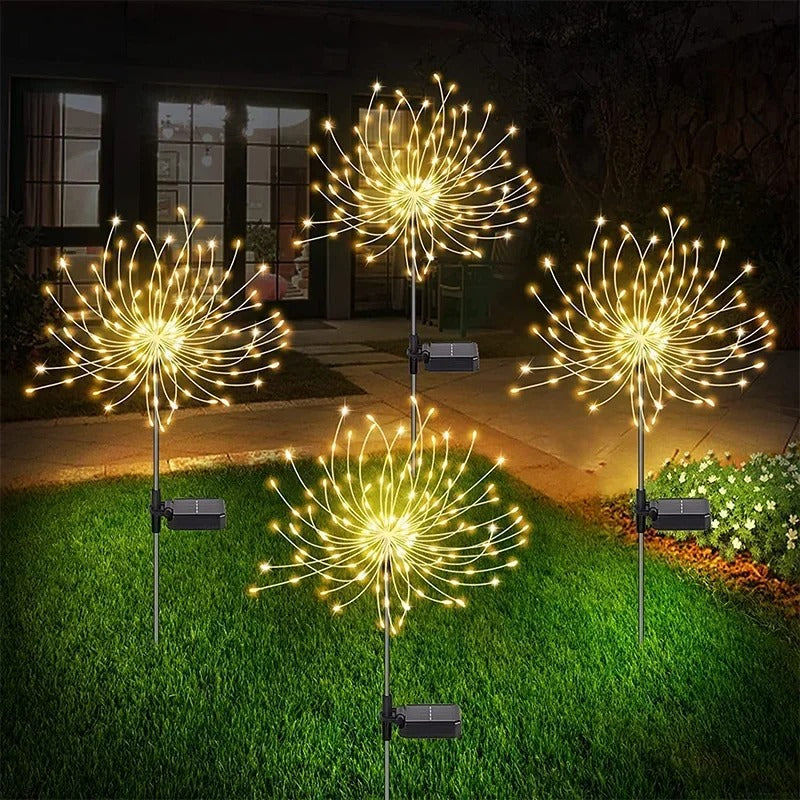 Solar LED Firework Fairy Lights Outdoor Decorative Pack