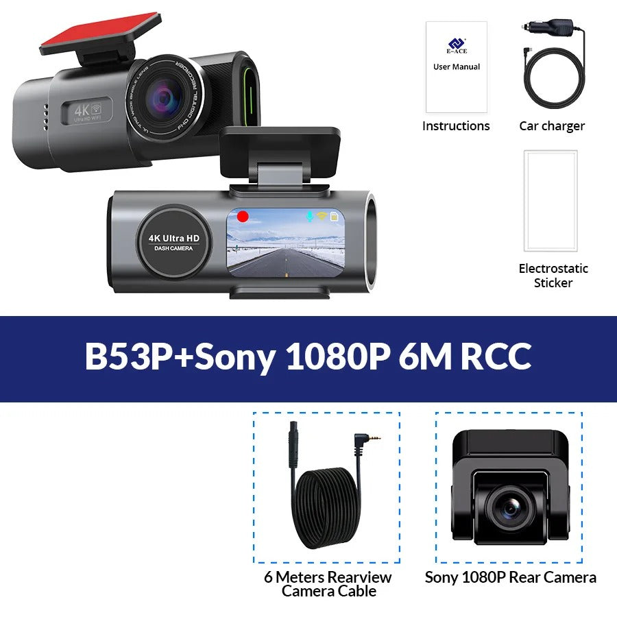 Dash Cam 4K UHD – Dual Lens Car Recorder