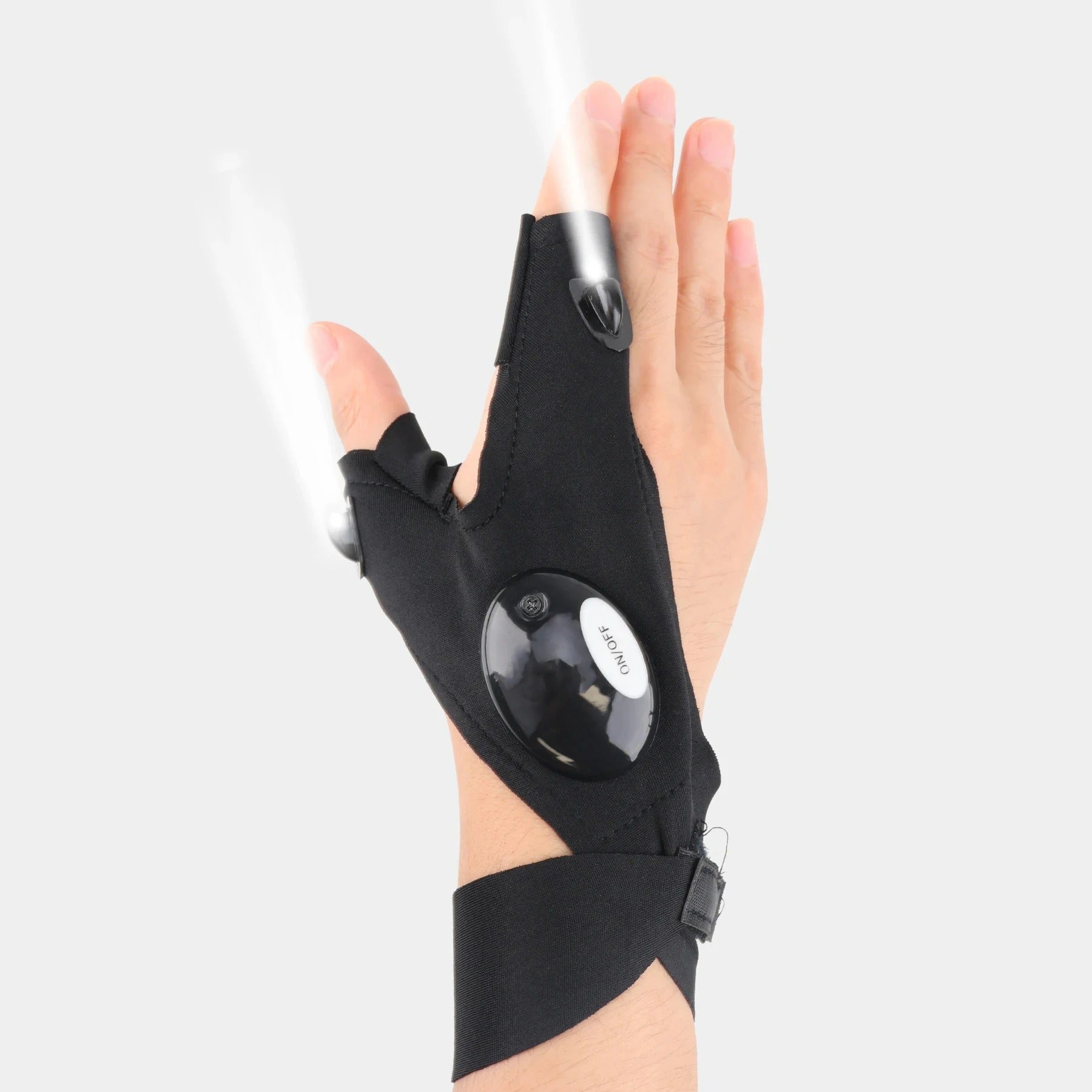 LED Half Finger Flashlight Glove – Waterproof Hands-Free Light
