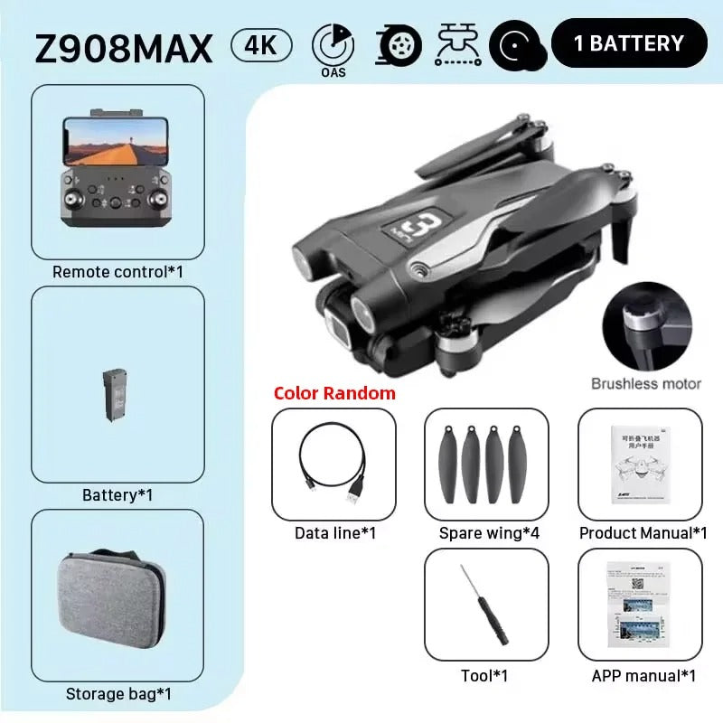 Foldable 4K ESC Camera Drone with Obstacle Avoidance