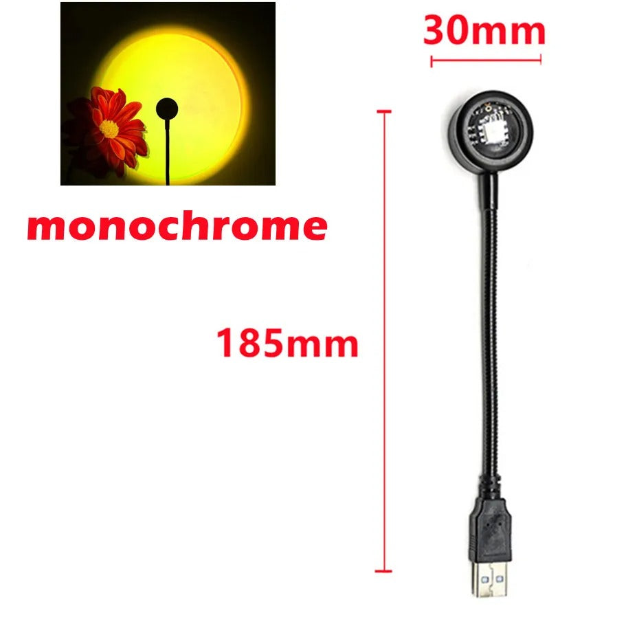 LED USB Sunset Lamp Projector – Portable Ambient Mood Night Light