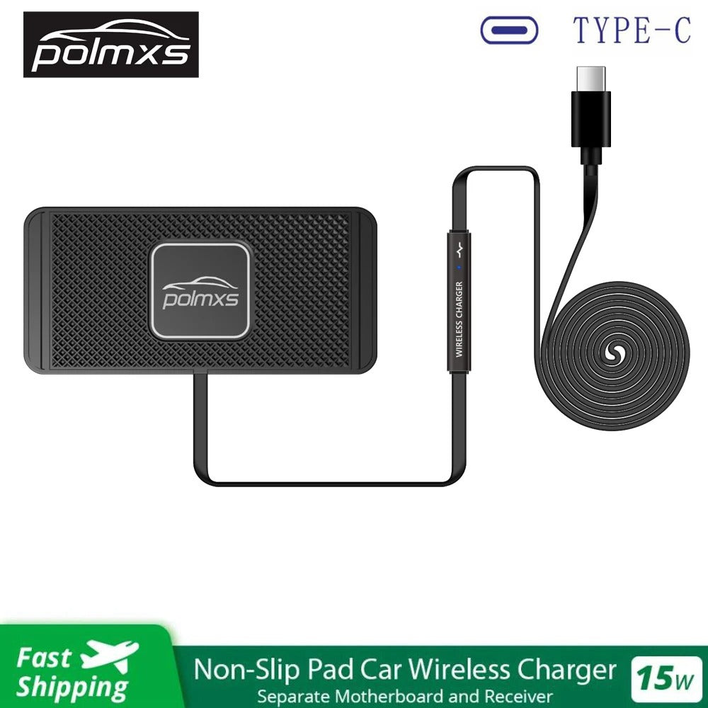 15W Qi Wireless Car Charger Mat with Non-Slip Pad