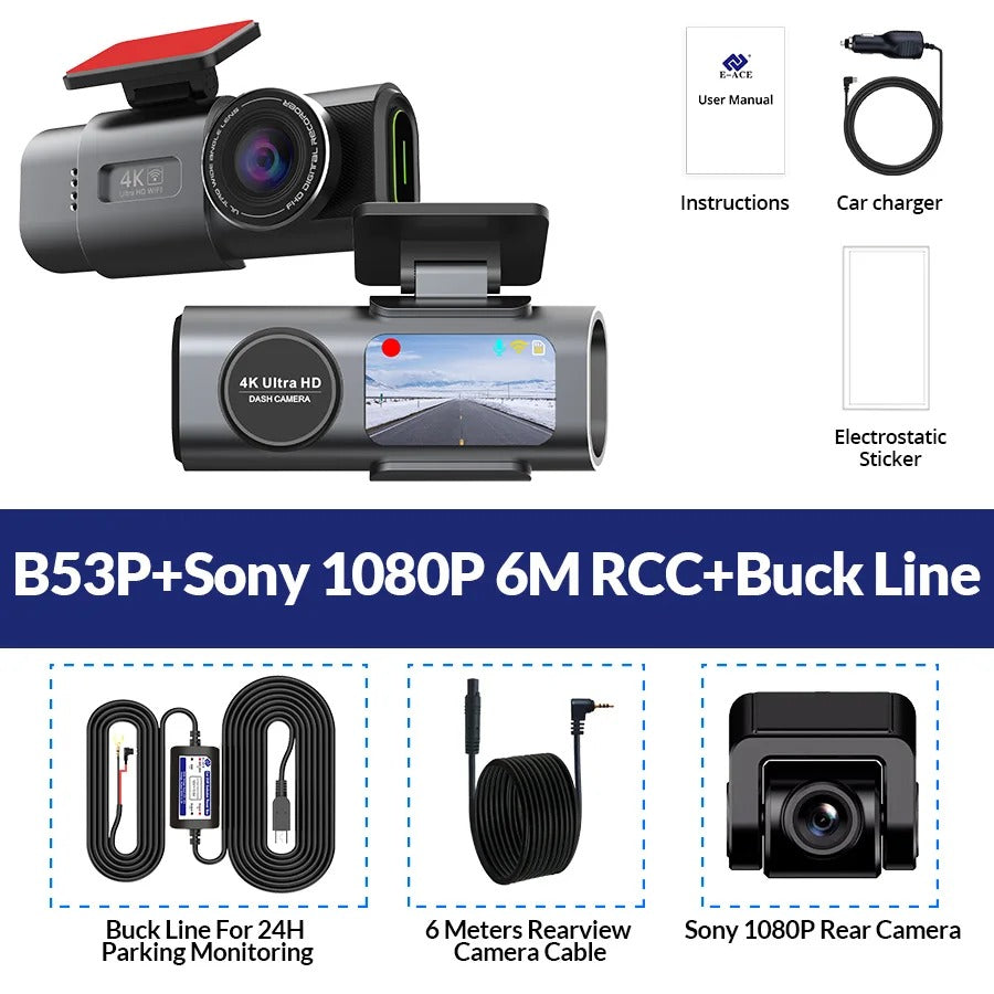 Dash Cam 4K UHD – Dual Lens Car Recorder