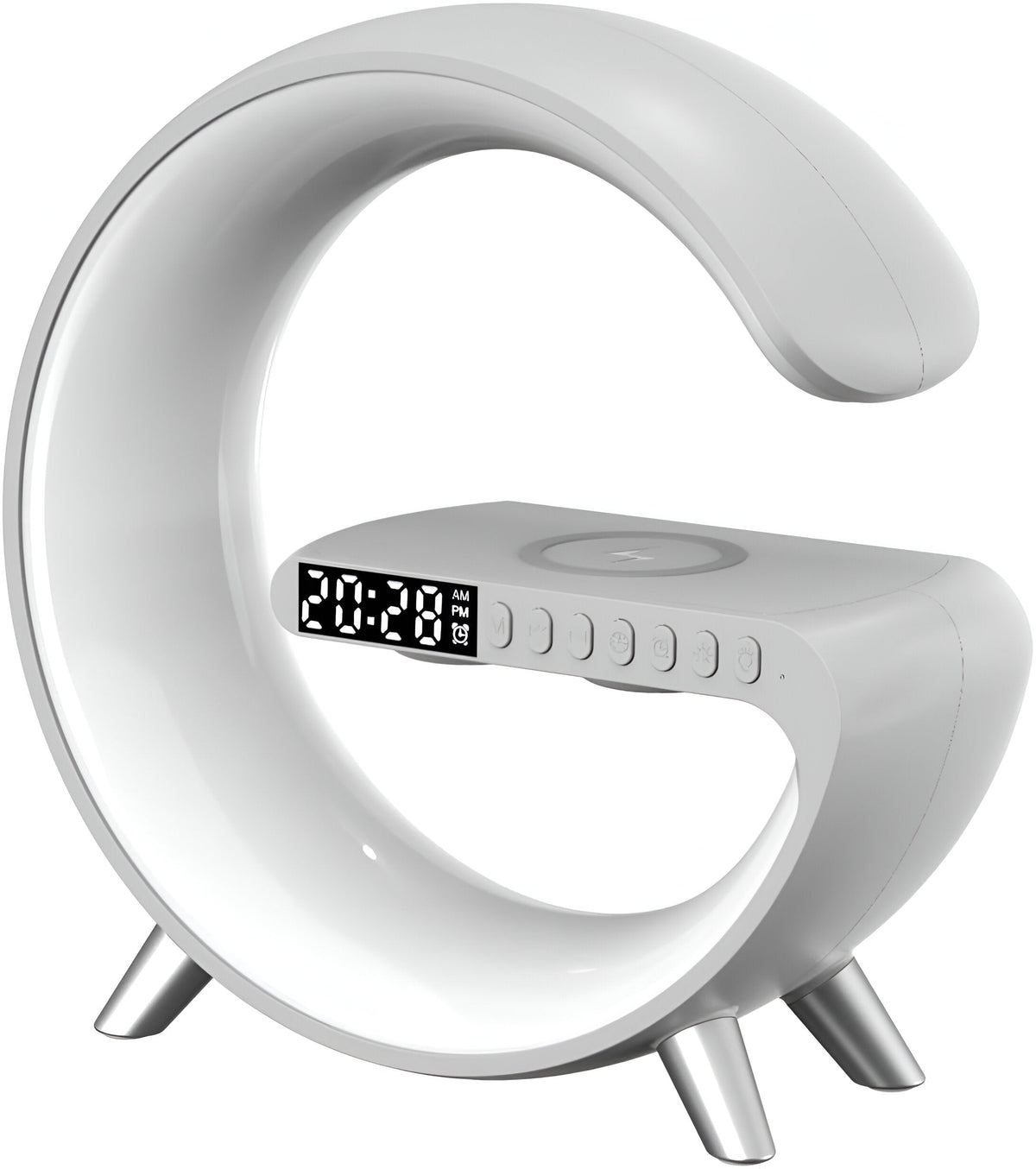 AuraSync 4-in-1 Alarm Clock | Mood Light, Bluetooth Speaker & Wireless Charger
