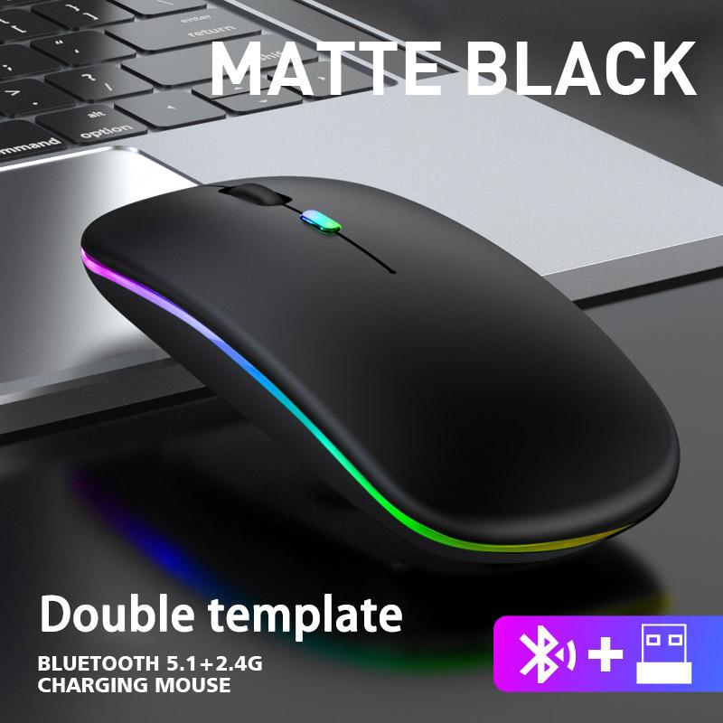 Wireless RGB Bluetooth Mouse with Silent Clicks & Rechargeable Battery