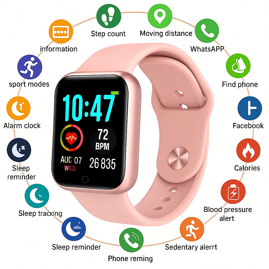 PulseFit Smart Fitness Watch – Bluetooth, Health & Activity Tracker for Men & Women