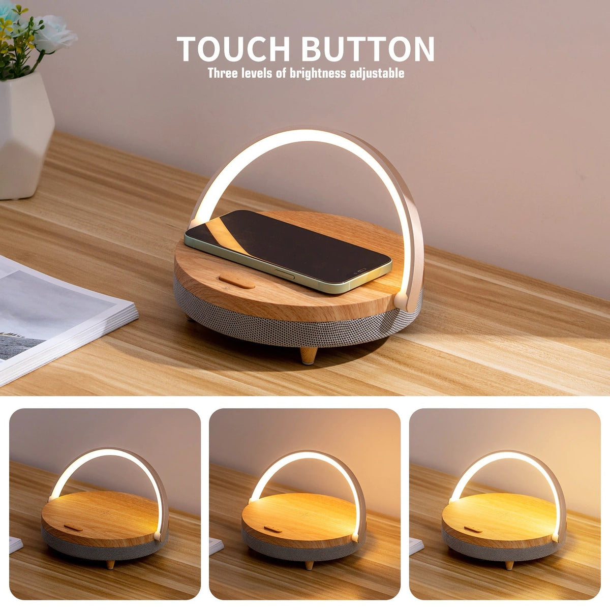 AuraCharge 3-in-1 LED Lamp | Bluetooth Speaker & Wireless Charger